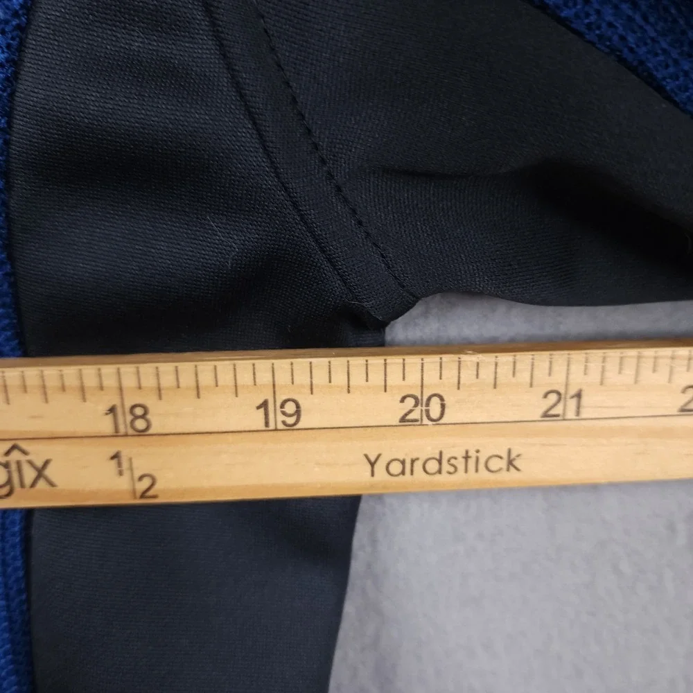 Spyder Mens Blue Black Quarter Zip Waffle Knit Fleece Pullover Jacket 229517 M
